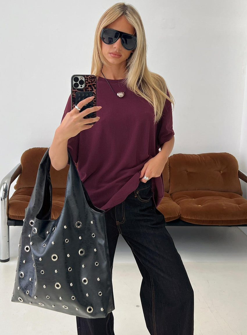 Zaydee Oversized Tee Cherry