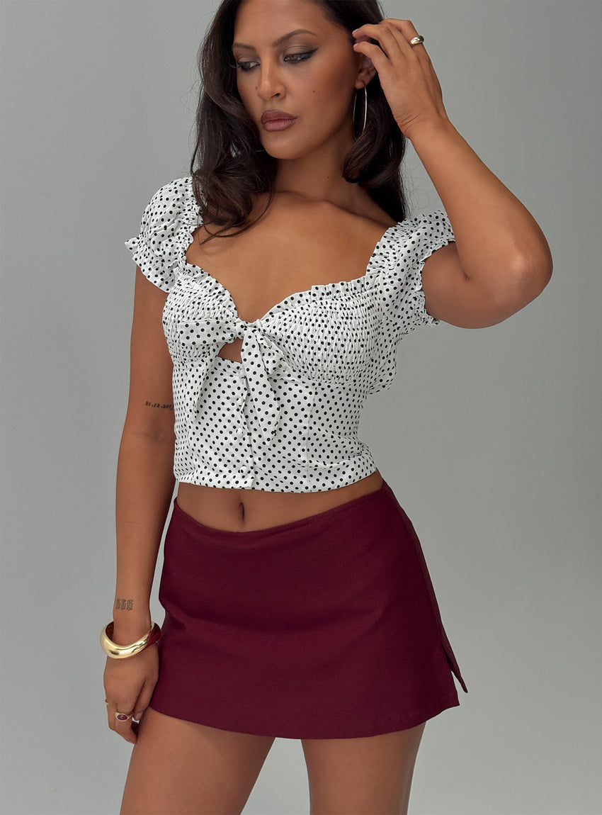 Can't Sleep Skort Burgundy