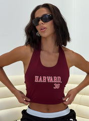 Harvard Tailgate Halter Top Red