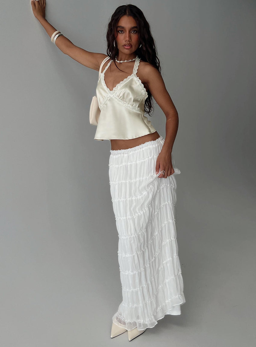 Estefania Maxi Skirt White