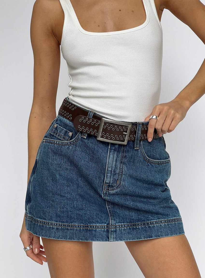 Gazelle Denim Skort Mid Wash Tall