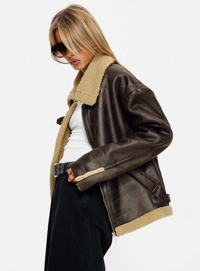 Benetta Collared Jacket Brown