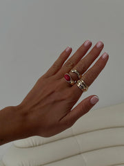 Esteban Ring Pack Gold / Red