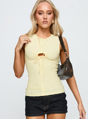 Souls Intertwine Cut Out Top Yellow