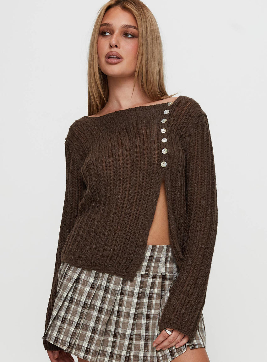 Lenker Knit Sweater Brown