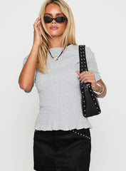 Maybe Tomorrow Ruched Top Grey