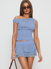 Ready To Party Frill Skort Blue / Polka