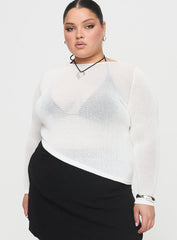 Pratt Long Sleeve Top White Curve