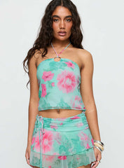 Naturally Halter Ring Top Blue Multi