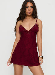 Tanisha Drop Neckline Mini Dress Red