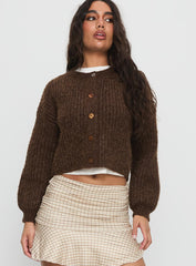 Hadly Knit Cardigan Brown