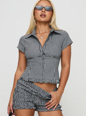 Covey Shirred Puff Sleeve Top Multi Petite