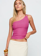 All Falls Down One Shoulder Top Pink