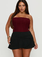 Sonsie Mini Skirt Black / White Polka Curve