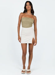 The Lola Mini Skirt Oatmeal