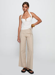 Isabetta Halter Top White Petite