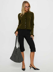 Inclination Frill Cardigan Moss