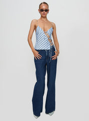 Mariah Top Blue Stripe
