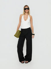 Cacilie Plunge Shell Bodysuit White