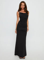 Yakira Halter Cut Out Maxi Dress Black