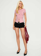 Are We Clear Button Up Top Pink