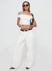 Channel Off The Shoulder Top White