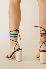 Bianca Lace Up Heels In Black - Final Sale
