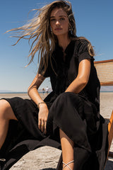 Amanda Tiered Dress In Black - Final Sale