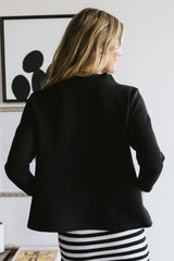 Textured Mock Neck Top In Black - Final Sale