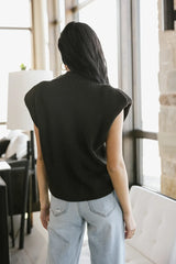 Kippa Shoulder Pad Sweater In Charcoal - Final Sale