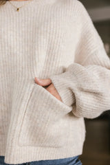 Aliyah Knit Sweater In Taupe - Final Sale