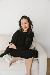 Lilly Cable Knit Skirt In Black - Final Sale