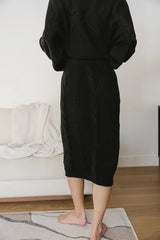 Lilly Cable Knit Skirt In Black - Final Sale