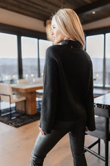 Paige Mock Neck Sweater In Black - Final Sale