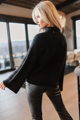 Paige Mock Neck Sweater In Black - Final Sale