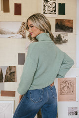 Shea Turtleneck Sweater In Green - Final Sale