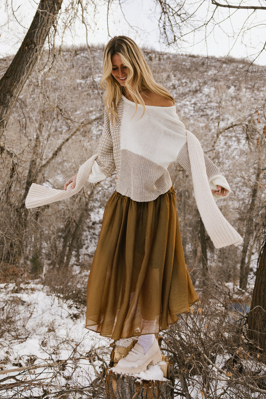 Terrin Tulle Skirt In Olive - Final Sale