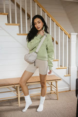 Alyssa Half Zip In Sage - Final Sale
