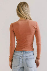 Lexie Ribbed Top In Red - Final Sale