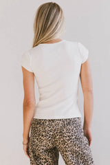 Vestia Button Up Tee In Ivory
