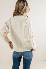 Emilia Knit Sweater In Cream - Final Sale