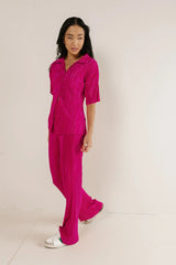Clara Ribbed Pants In Pink - Final Sale