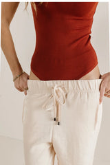 Clara Square Neck Bodysuit In Rust - Final Sale