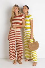 Charly Striped Pants In Yellow - Final Sale
