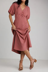 Maeve Midi Dress in Mauve - FINAL SALE