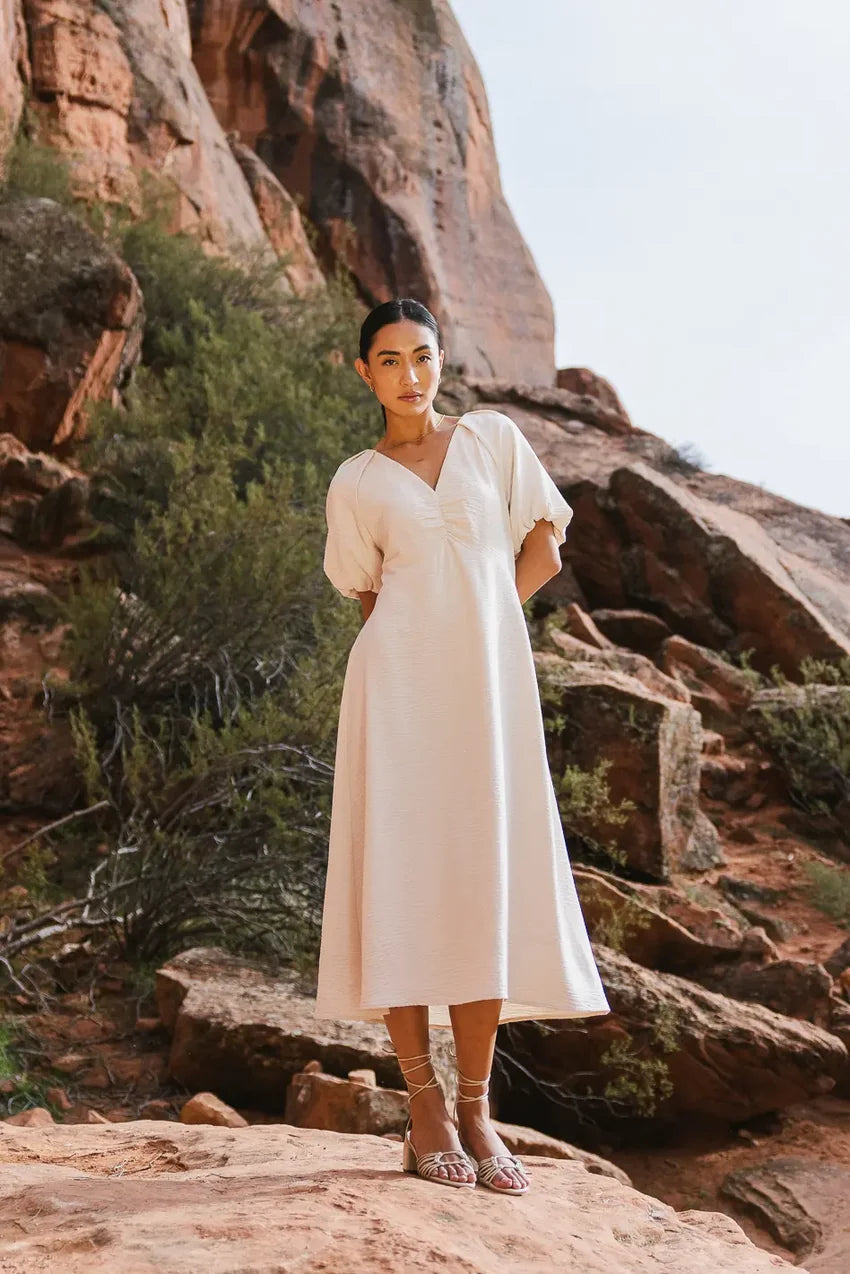 Maeve Midi Dress in Cream - FINAL SALE