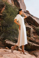 Maeve Midi Dress In Cream - Final Sale