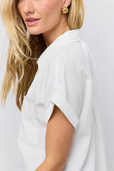 Avery Button Up In Off White - Final Sale