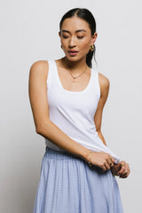 Olivia Ribbed Tank In Off White - Final Sale