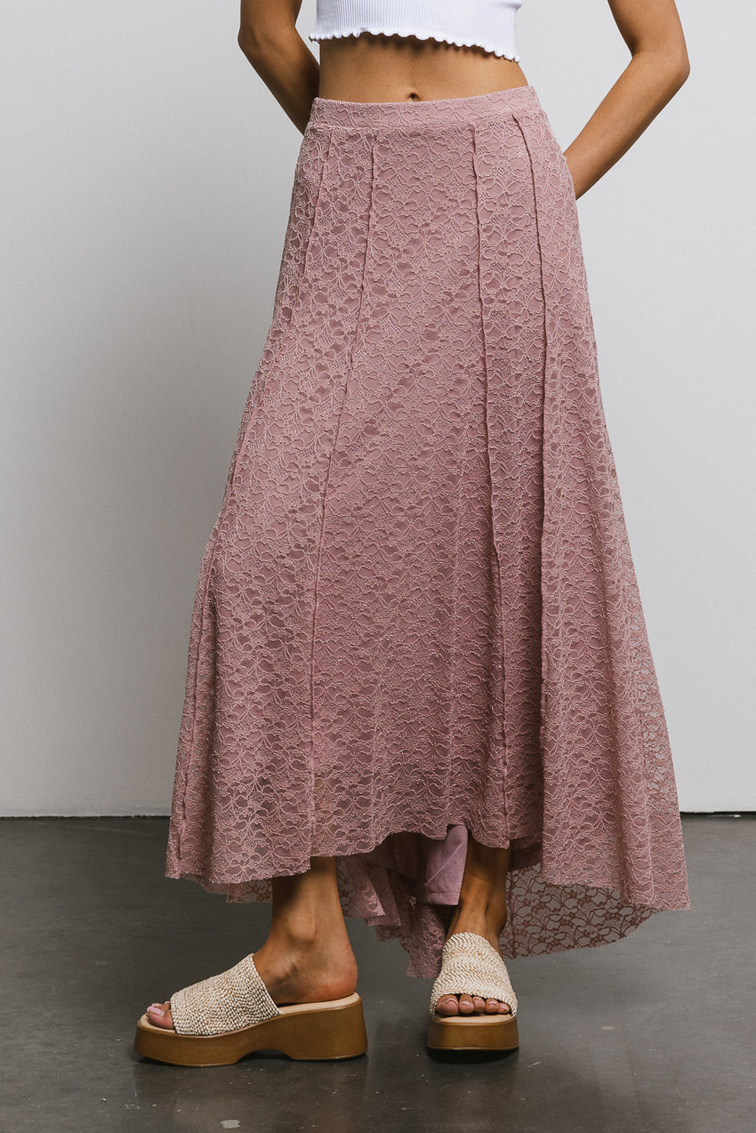 Eliza Lace Skirt in Rose - FINAL SALE